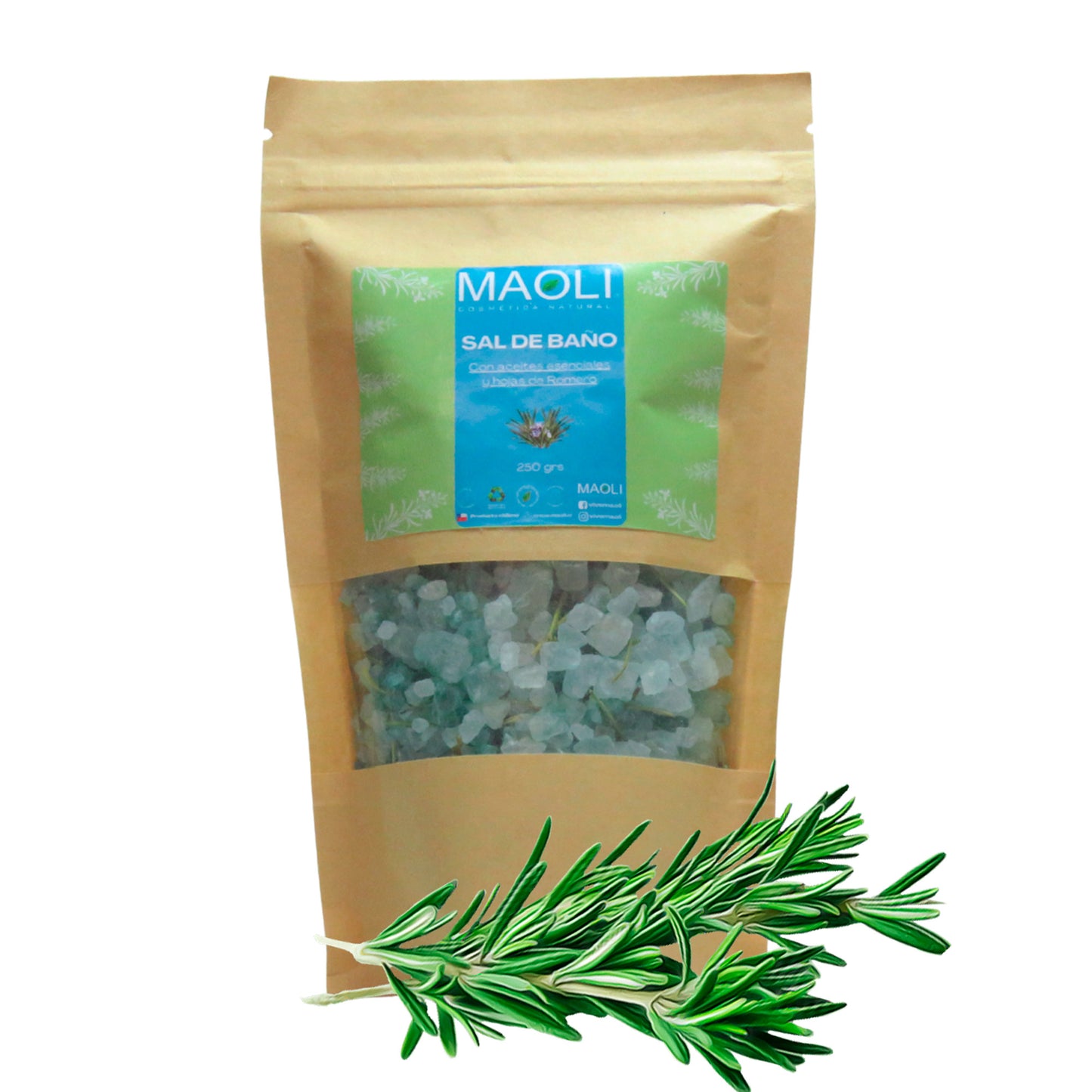 Sal de Baño Romero, Con Hojas de Romero y Aceites Esenciales 300grs