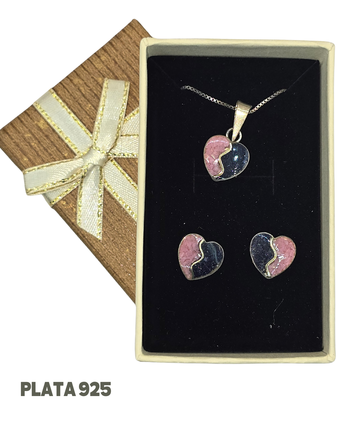 Set Collar y aros plata 925 + caja para regalo