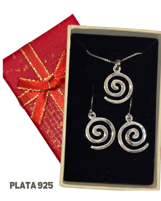 Set Collar y aros plata 925 + caja para regalo