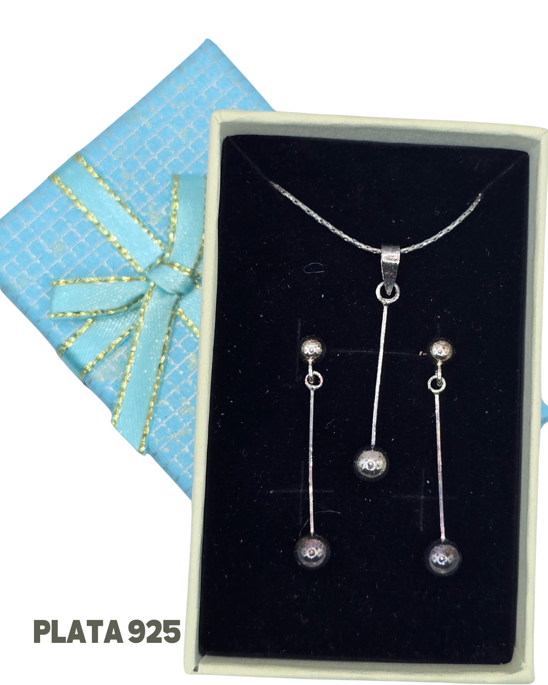Set Collar y aros plata 925 + caja para regalo