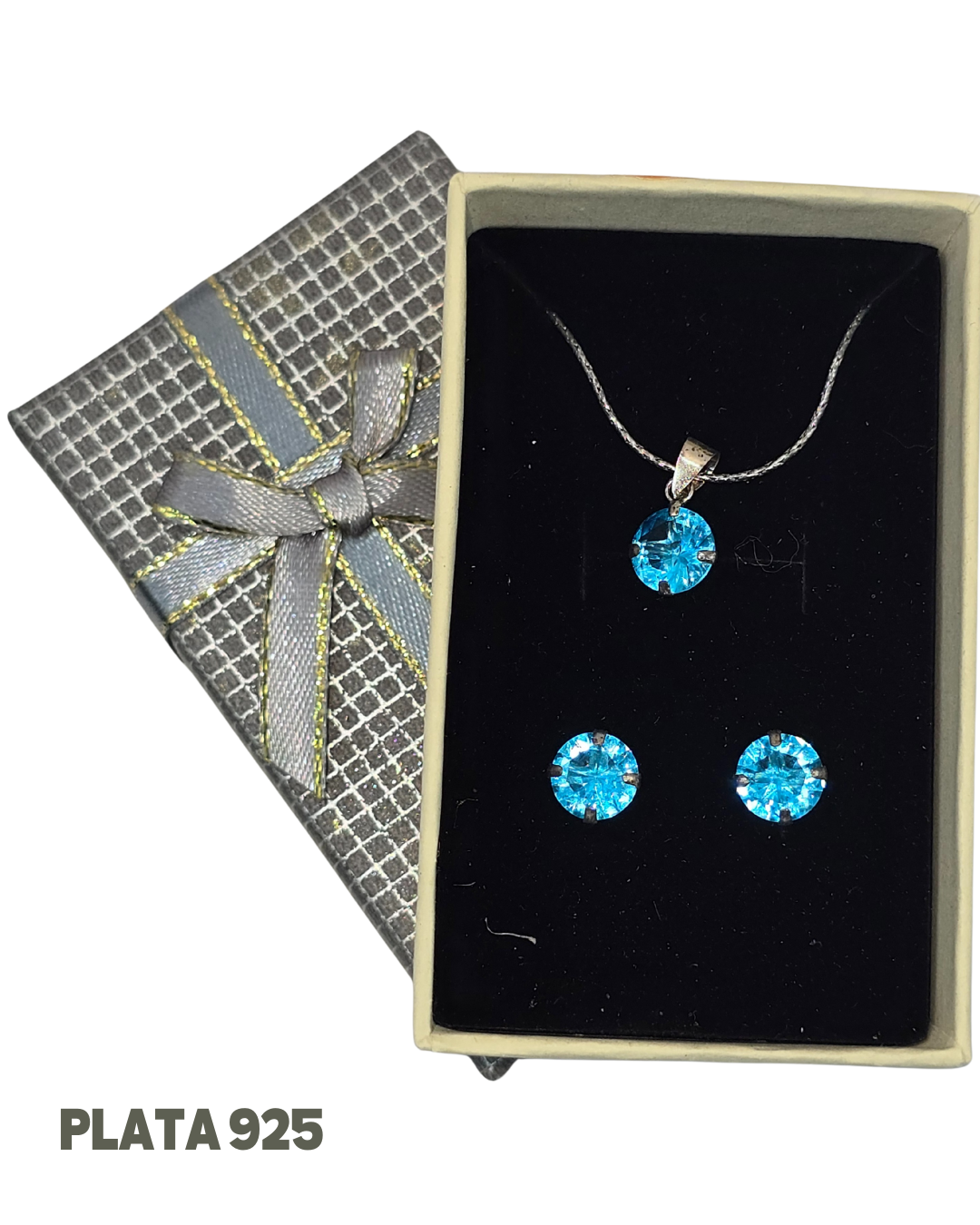 Set Collar y aros plata 925 + caja para regalo