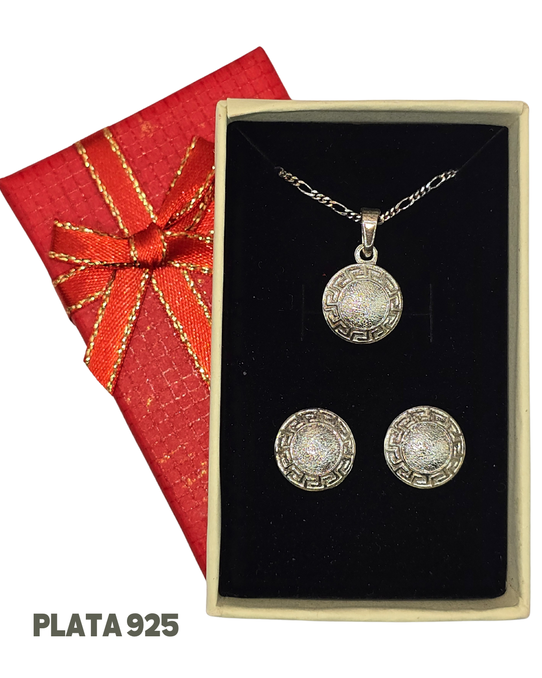 Set Collar y aros plata 925 + caja para regalo