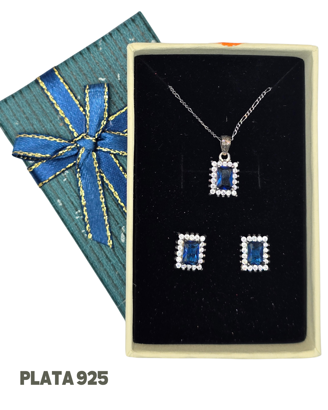 Set Collar y aros plata 925 + caja para regalo