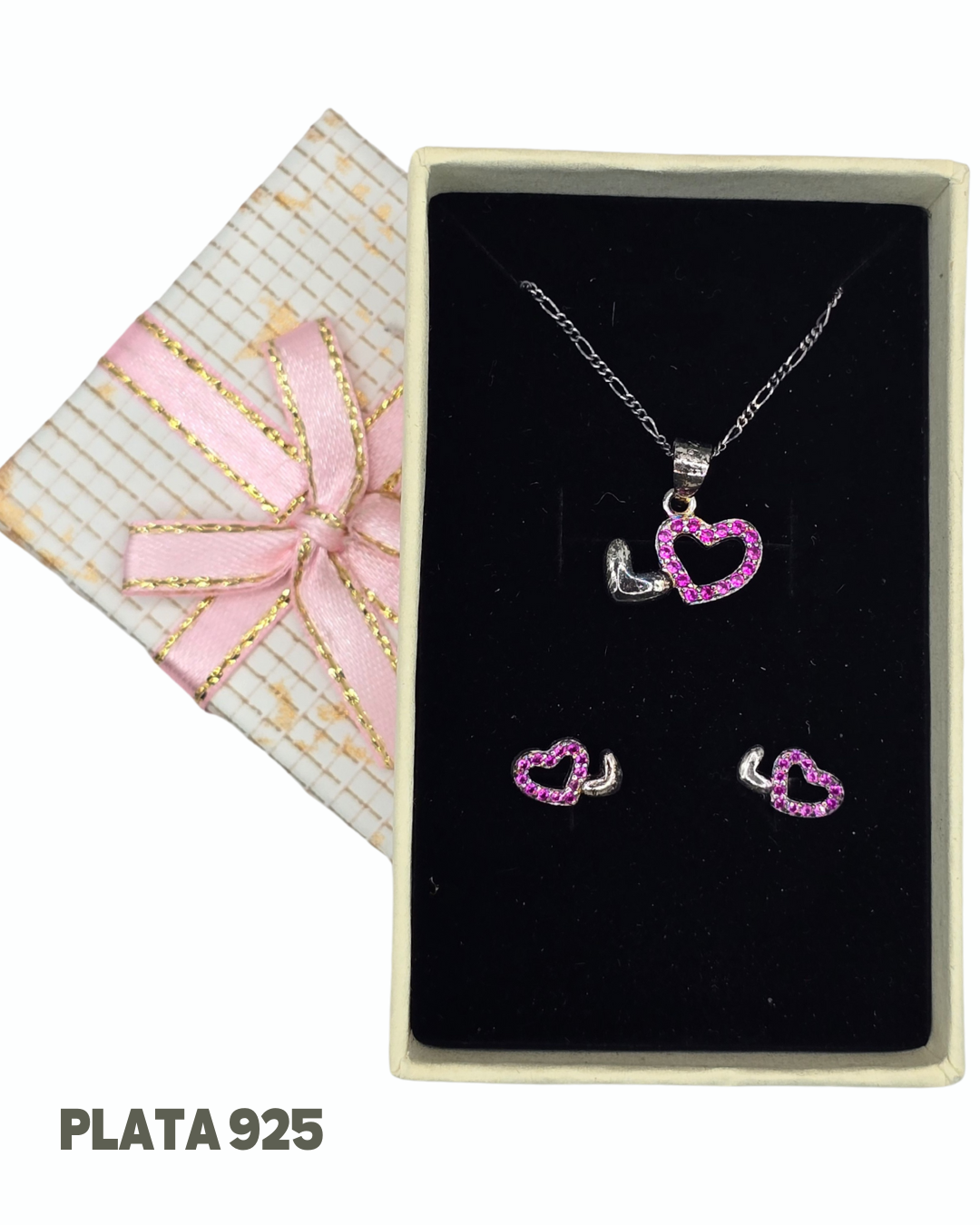 Set Collar y aros plata 925 + caja para regalo