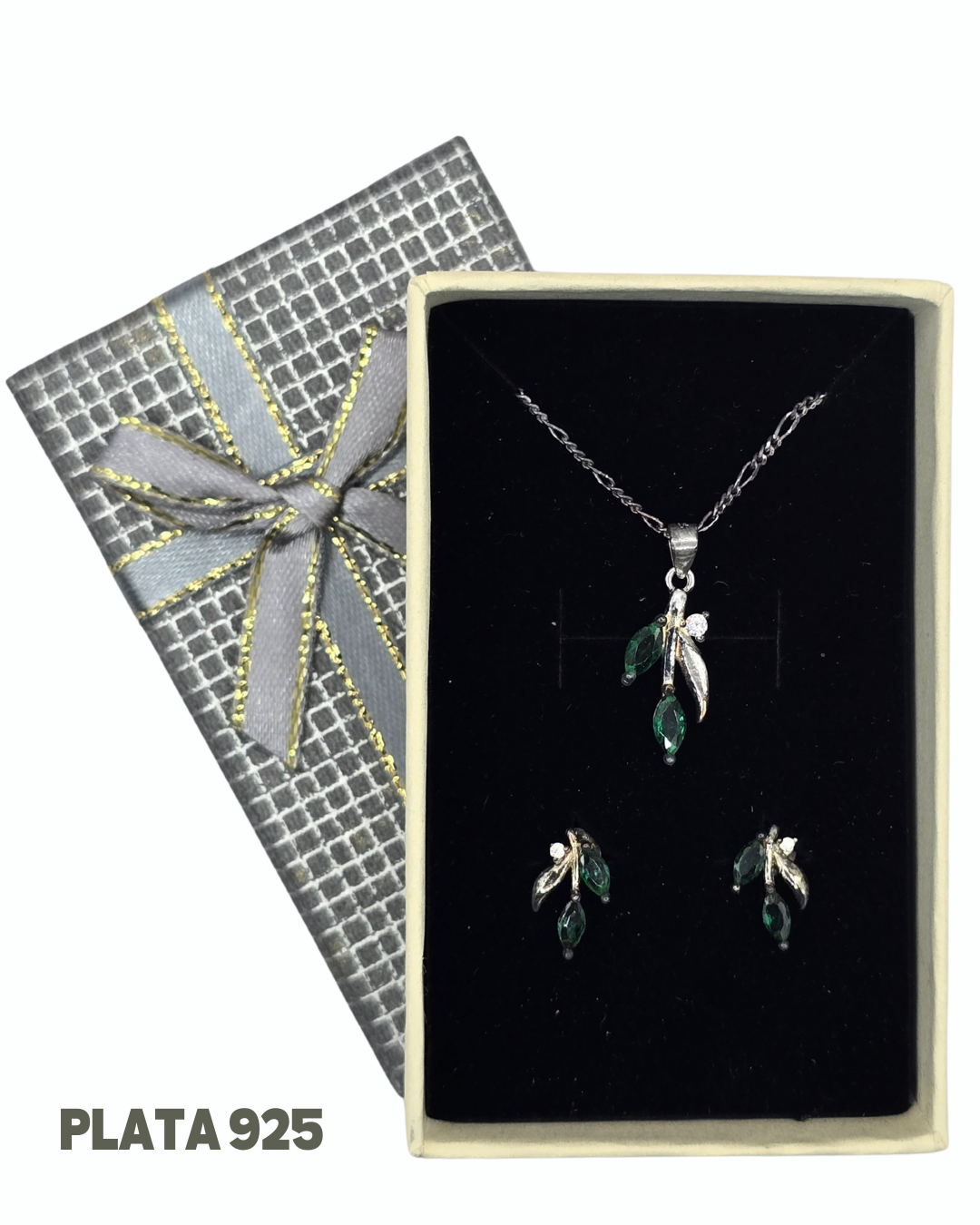 Set Collar y aros plata 925 + caja para regalo