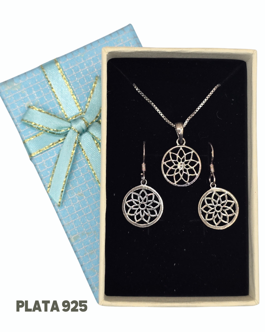 Set Collar y aros plata 925 + caja para regalo