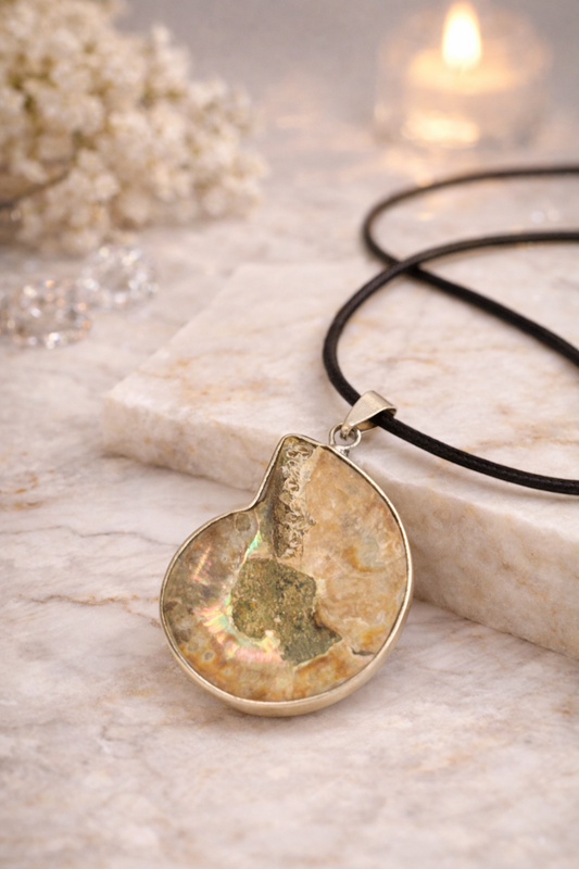 Collar con dije de Ammonite natural – Elegancia con historia