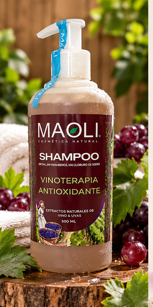 Shampoo Vinoterapia Maoli 500 ml - presentación natural con uvas