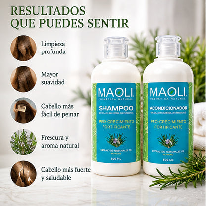 Pack Maoli Shampoo Acondicionador Romero Sin Sal 500ml C/u