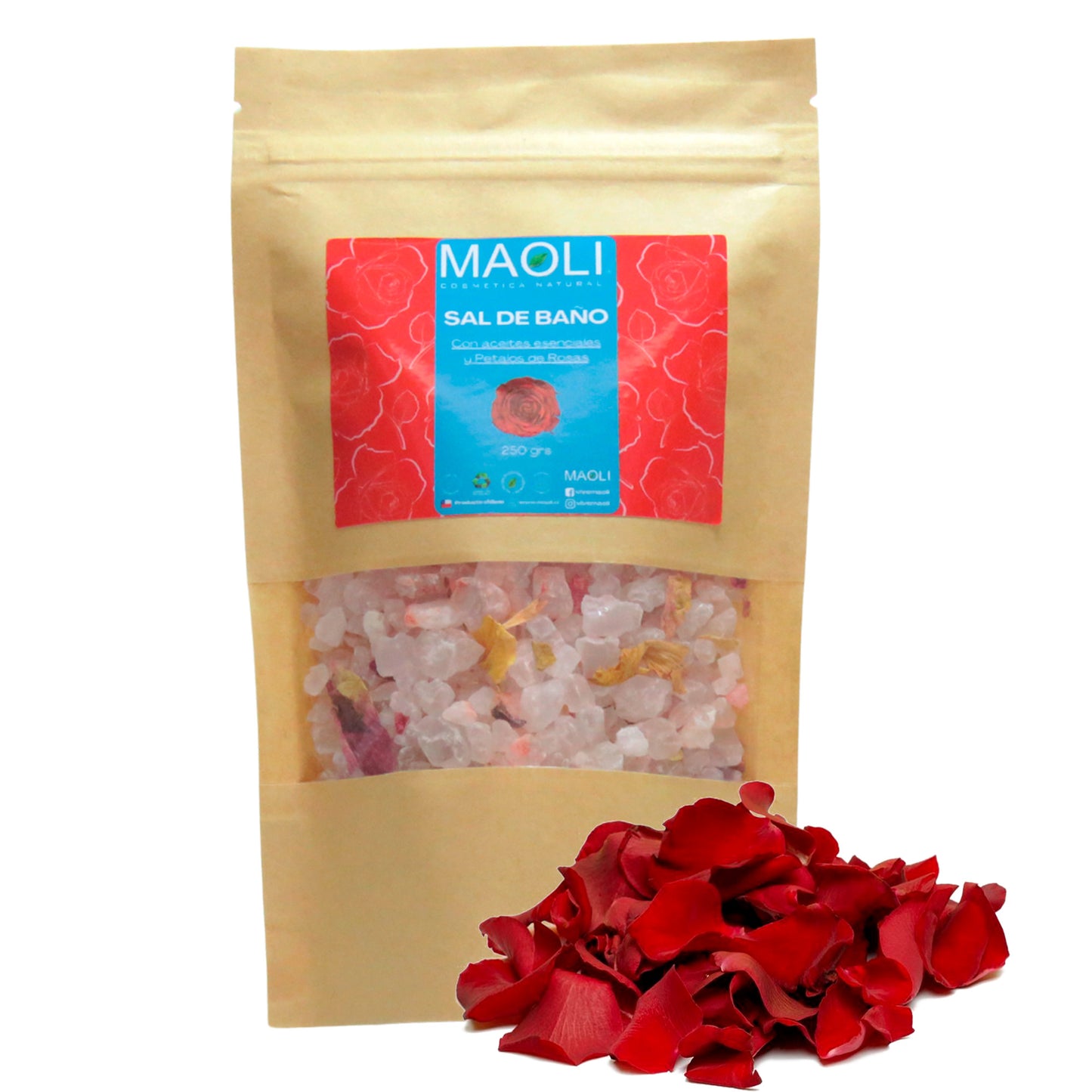 Sal de Baño Pétalos de Rosas y Aceite Esencial 300grs